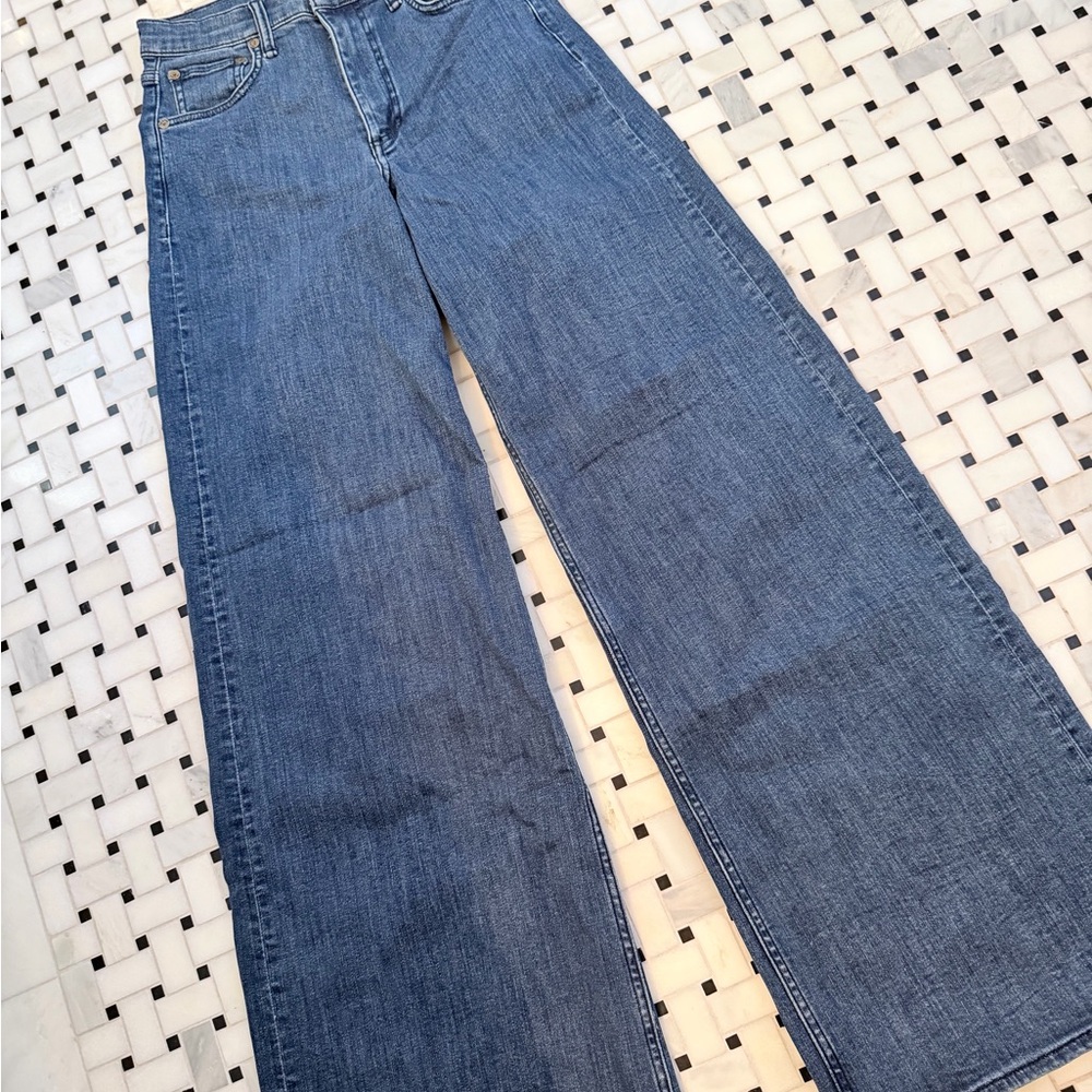 rag & bone Flexi Sofie High Rise Wide Leg Blue Jeans (like new)